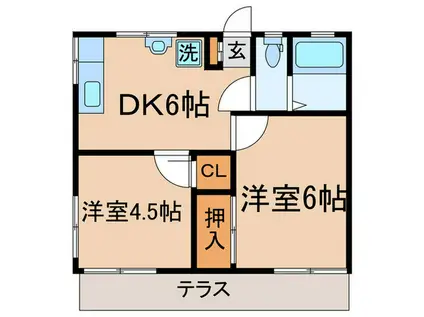 中村コーポ(2DK/1階)の間取り写真