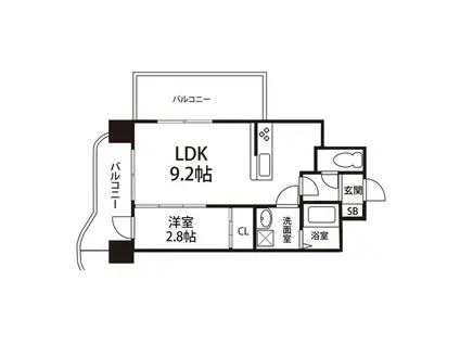 ハーベスト中山(1LDK/3階)の間取り写真