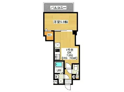 タカラパレス 301(1DK/3階)の間取り写真