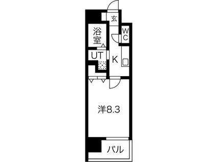 ICHINOMIYA RISE(1K/12階)の間取り写真