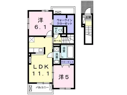グランメール(2LDK/2階)の間取り写真