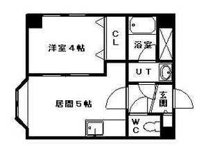 恵比寿第2ハイツ(1DK/1階)の間取り写真