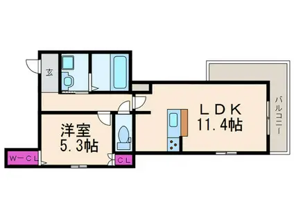 ALEGRIA高槻本町(1LDK/2階)の間取り写真
