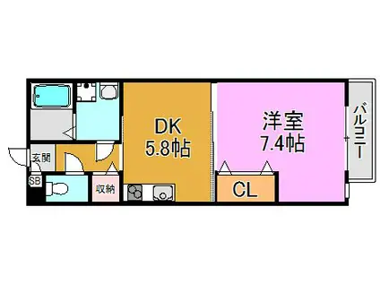 T-FOREST(1DK/1階)の間取り写真