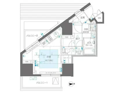 ズーム信濃町(ワンルーム/8階)の間取り写真