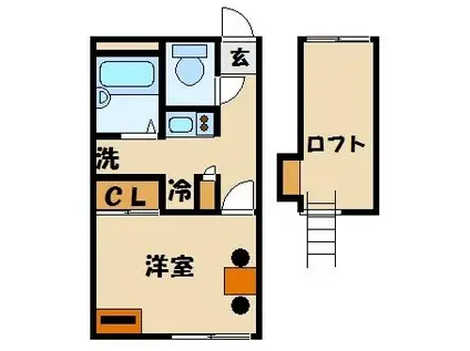 レオパレスノースブライト(1K/2階)の間取り写真