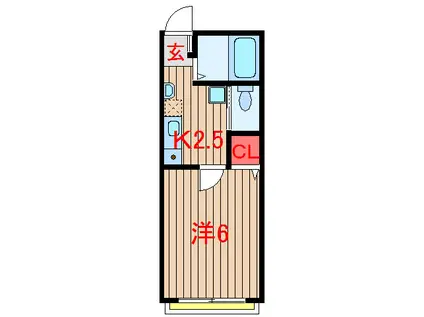 松ヶ丘ハイツ(1K/2階)の間取り写真