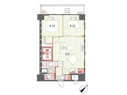 三敬中洲マンション(2LDK/3階)の間取り写真