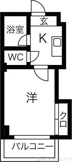 マンション セレーネ(1K/10階)の間取り写真
