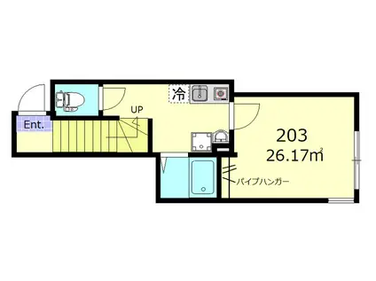 フェリス町屋(1K/2階)の間取り写真