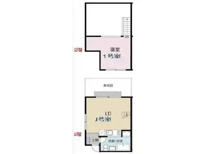 うぇすてる藍ぞめC棟(1LDK/1階)の間取り写真