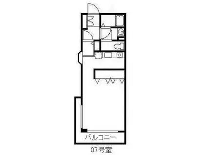 オーキッドバーン(1K/2階)の間取り写真