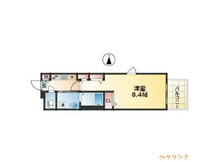 パルティール大曽根(1K/2階)の間取り写真