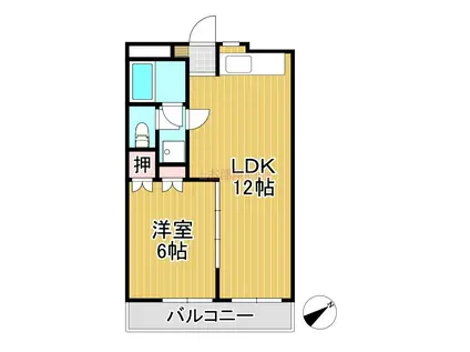 グレースマンション櫛原(1LDK/3階)の間取り写真
