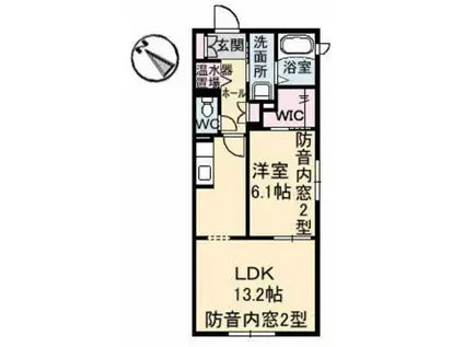 メゾン・カンフリエ井口(1LDK/1階)の間取り写真