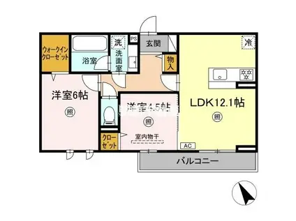 トリシアテラス(2LDK/2階)の間取り写真