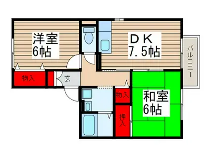 北総GRACE(2DK/1階)の間取り写真