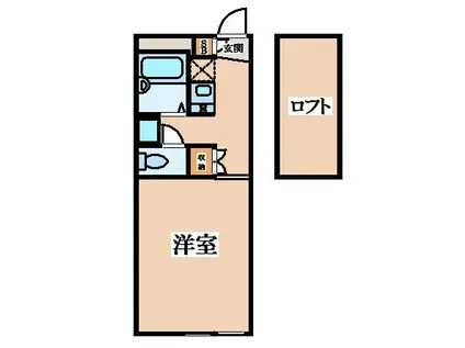 レオパレスハピネス永田(1K/2階)の間取り写真