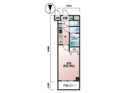 アドバンス新大阪CITYLIFEII(1K/4階)の間取り写真