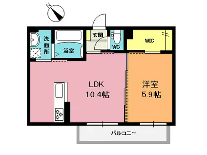 ブランセレーノ(1LDK/3階)の間取り写真