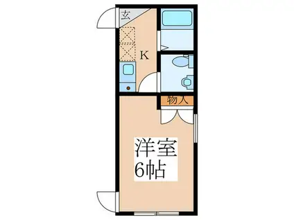 RIKUH 武蔵小金井(1K/1階)の間取り写真