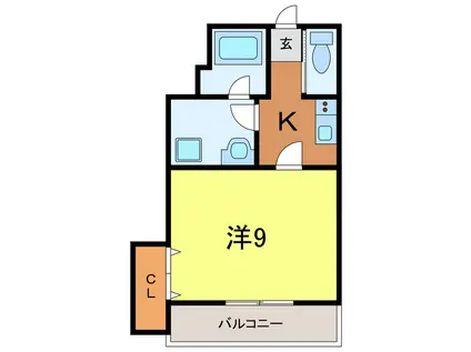 M-YZII(1K/1階)の間取り写真