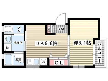 ガーデンヒルズIII(1DK/3階)の間取り写真