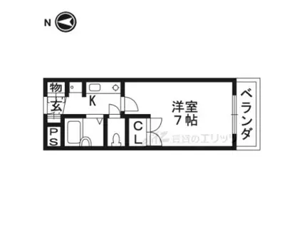 MARRY茨木(1K/2階)の間取り写真