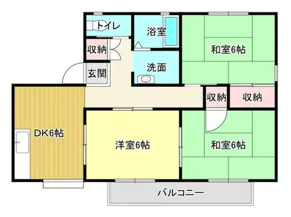 ソレアードIIDA II(3DK/1階)の間取り写真