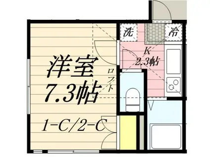 ウェブルームUNIVERSITY(1K/1階)の間取り写真