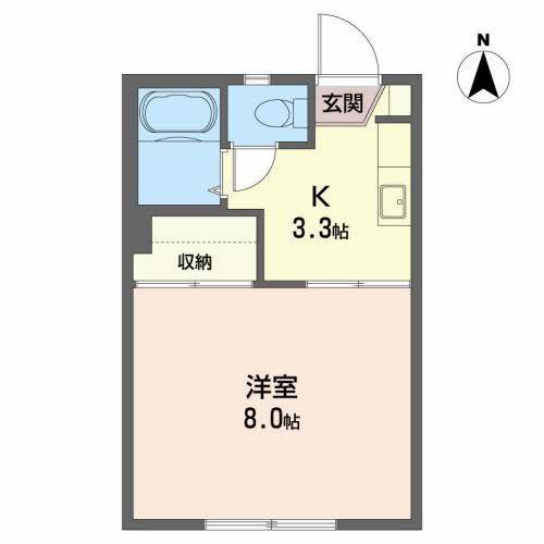 ブルージュ(1K/1階)の間取り写真