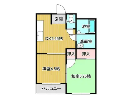 メゾンエイト(2DK/2階)の間取り写真