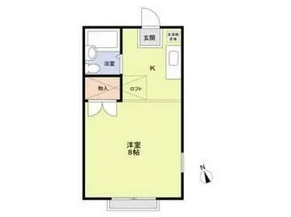 エステート辻堂II(1K/1階)の間取り写真