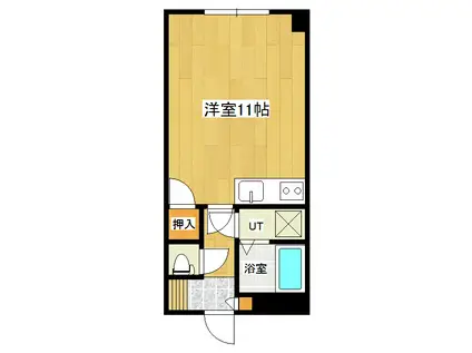 落合ビル(ワンルーム/4階)の間取り写真