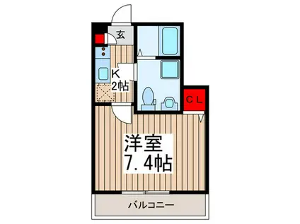 パ-クメゾン大宮(1K/1階)の間取り写真