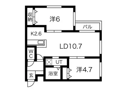 JD24(2LDK/1階)の間取り写真