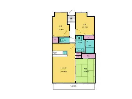グランシャリオ(3LDK/4階)の間取り写真