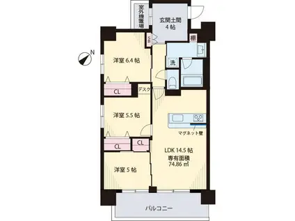 パークロード川口(3LDK/8階)の間取り写真