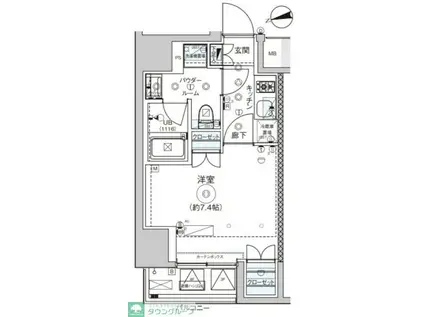 ドムス・スタイル浅草(1K/4階)の間取り写真