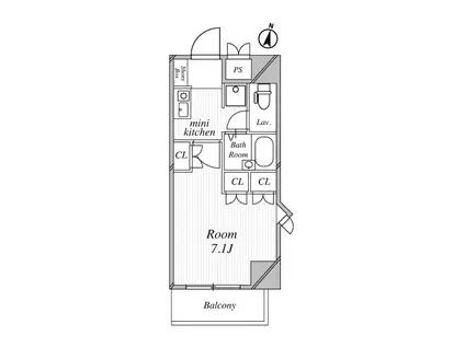 プレサーブ・K(1K/10階)の間取り写真