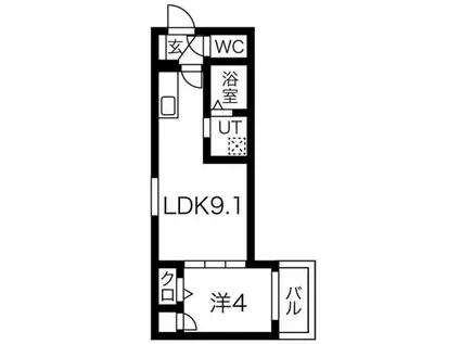 F ASECIA URANIA(1LDK/2階)の間取り写真