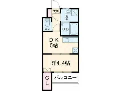 ALUCIA(1DK/2階)の間取り写真