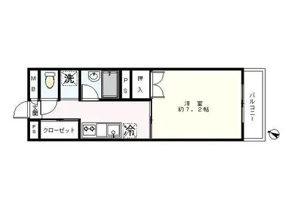 マーサ妙蓮寺(1K/1階)の間取り写真