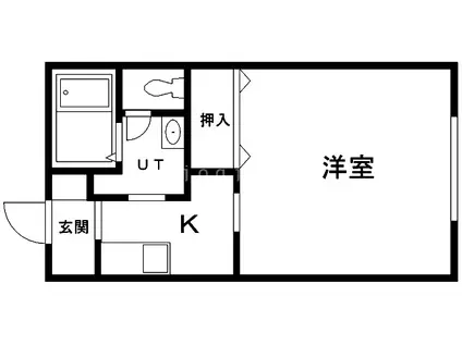 ニューヒルズ浜館(1K/2階)の間取り写真