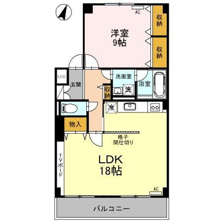 グレイスフル近江 A/B/C(1LDK/2階)の間取り写真