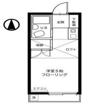 エスタ国分寺 弐番館(ワンルーム/2階)の間取り写真