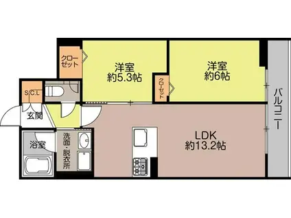 シャーメゾン ラヴィ・ベール(2LDK/3階)の間取り写真