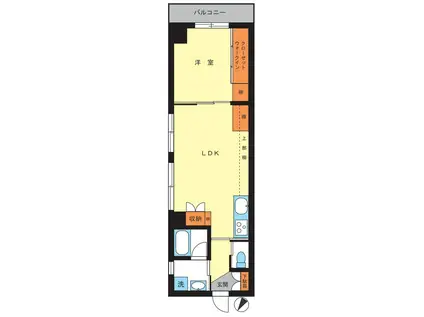 小石川播磨坂ハイツ(1LDK/1階)の間取り写真