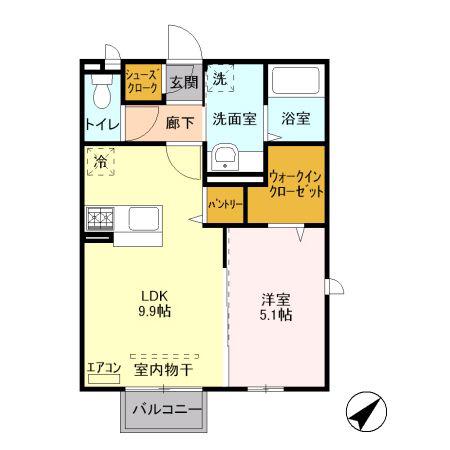 TAO (1LDK/2階)の間取り写真