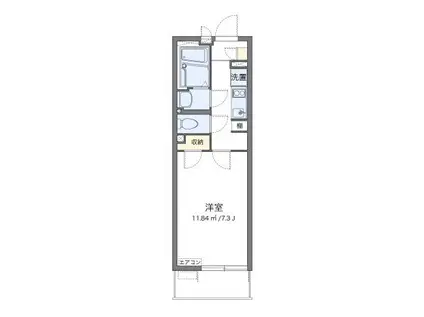 クレイノプラディア(1K/3階)の間取り写真